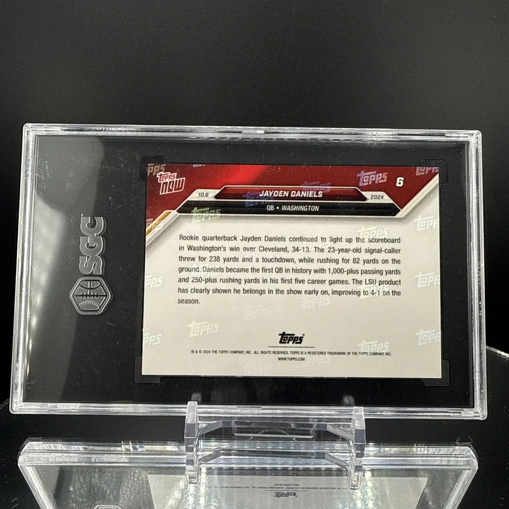 2024 Topps Now #6 Jayden Daniels (RC) - SGC: 9.5 Commanders